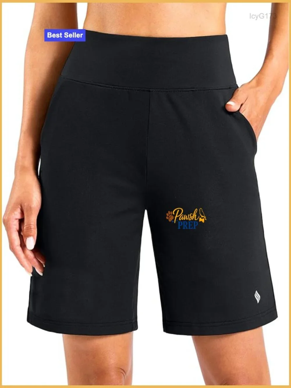 High Waisted Bermuda Shorts with Pockets 7/9in Inseam Lightweight Workout